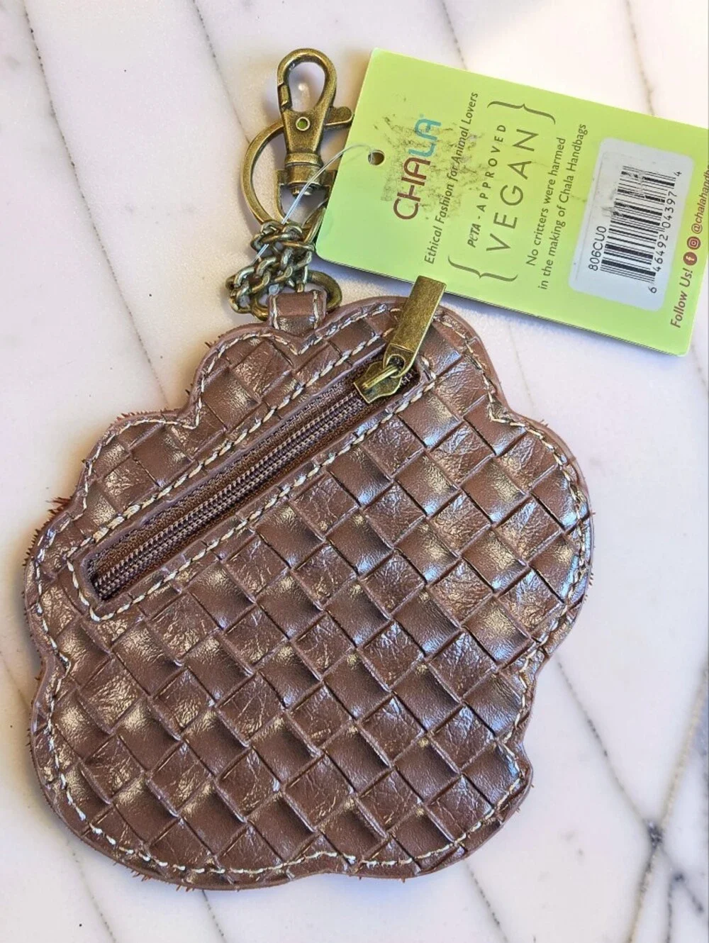 Chala Cactus Key Fob Coin Purse Vegan Leather Bag Charm